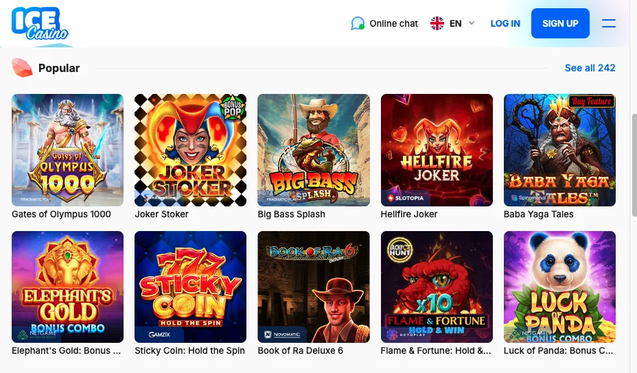 Ice casino slots